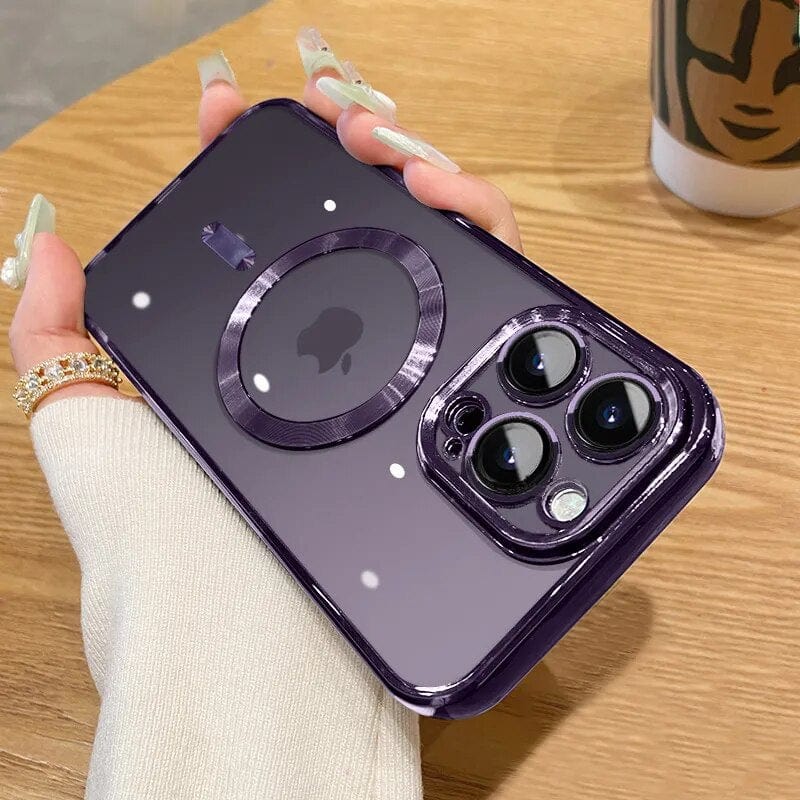 Mega Loja dos Produtos Dark Purple / For iPhone 11 Pro Capa para iPhone 15 Magsafe com Proteção da Câmera