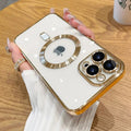 Mega Loja dos Produtos Dourado / For iPhone 11 Pro Capa para iPhone 15 Magsafe com Proteção da Câmera