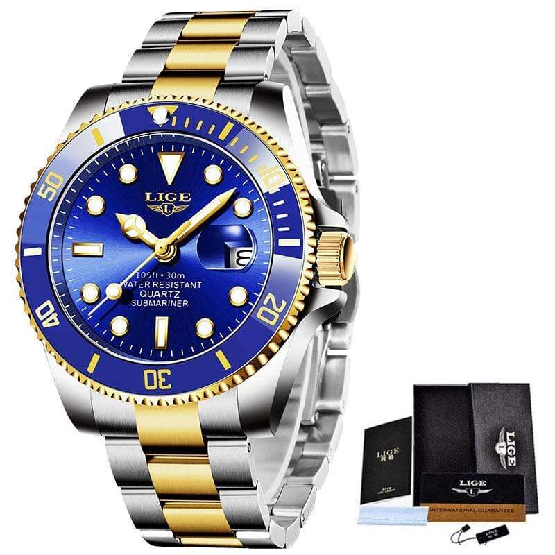 Mega Loja dos Produtos 200034143 Rose gold blue / China Relógio LIGE CLASSIC