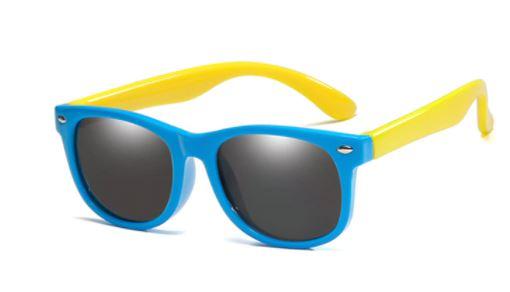 Mega Loja dos Produtos Azul/Amarelo Óculos de Sol Infantil Maleável Lentes Polarizadas