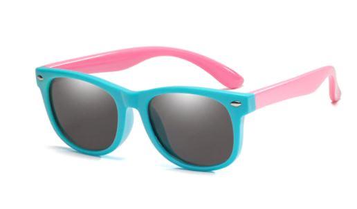 Mega Loja dos Produtos Azul Claro/Rosa Óculos de Sol Infantil Maleável Lentes Polarizadas