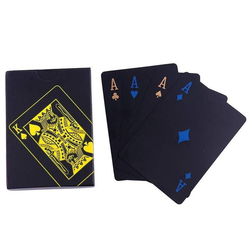 Mega Loja dos Produtos Azul/Dourado Cartas de Baralho Impermeáveis 54 Cartas