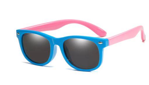 Mega Loja dos Produtos Azul Naval/Rosa Óculos de Sol Infantil Maleável Lentes Polarizadas
