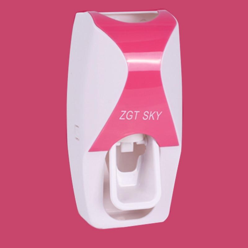 Mega Loja dos Produtos Casa Só Dispenser Rosa Dispenser Automático de Pasta de Dentes com Suporte para Escova
