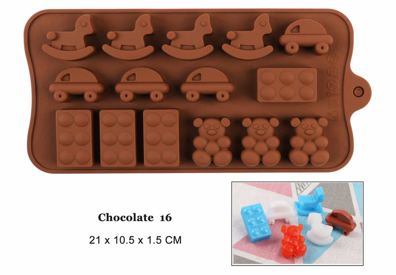 Mega Loja dos Produtos Chocolate 16 Molde de Silicone para Chocolate