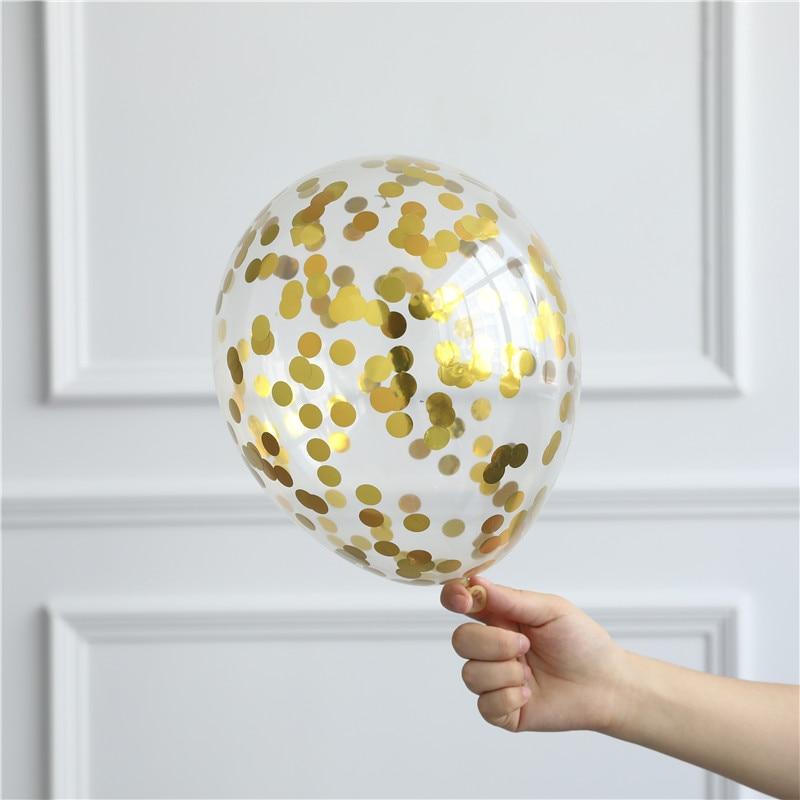Mega Loja dos Produtos Dourado / 10 Balões de Festa com Confetes 10 Unidades