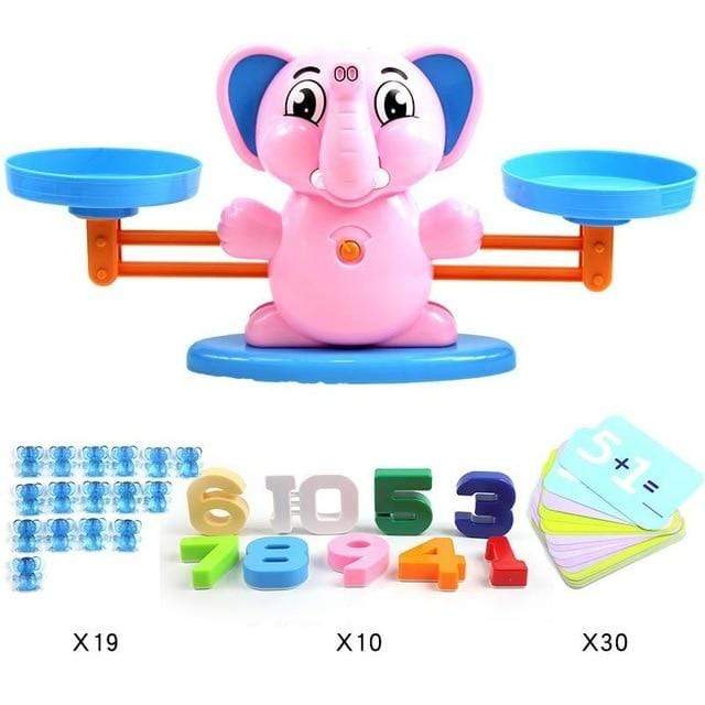 Mega Loja dos Produtos Elefante Rosa Brinquedo Educativo - Balança Equilibrista para ensinar Matemática