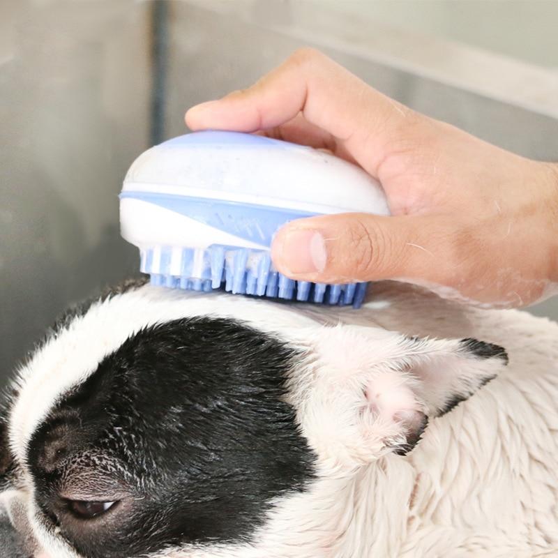 Mega Loja dos Produtos Escova de Banho para Pets com Recipiente para Shampoo/Sabão