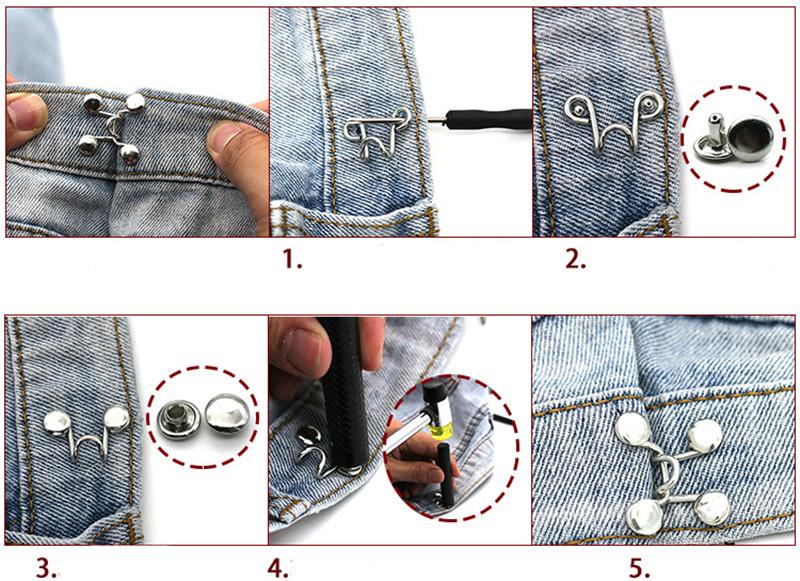 Mega Loja dos Produtos Fivela Removível para Ajuste de Calça Jeans Kit 10 Peças