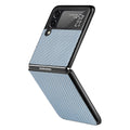Mega Loja dos Produtos for Galaxy Z Flip 4 / Azul Capa para Samsung Z Flip 4 Fibra de Carbono