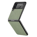 Mega Loja dos Produtos for Galaxy Z Flip 4 / Verde Capa para Samsung Z Flip 4 Fibra de Carbono