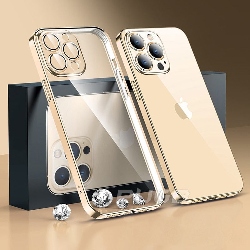 Mega Loja dos Produtos iPhone 11 / Dourado Capa para iPhone de Silicone com Protetor de Câmera