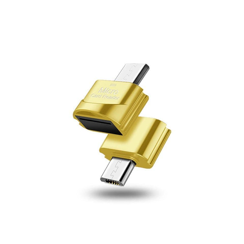 Mega Loja dos Produtos Micro USB Dourado Leitor de Cartão de Memória USB 3 em 1
