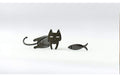 Mega Loja dos Produtos Preto Brinco Assimétrico Cat & Fish