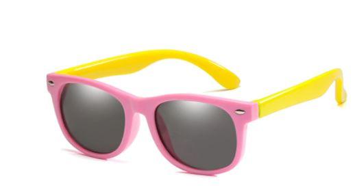 Mega Loja dos Produtos Rosa/Amarelo Óculos de Sol Infantil Maleável Lentes Polarizadas
