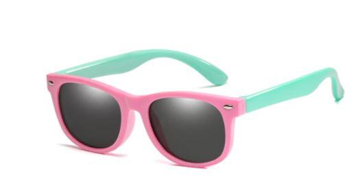 Mega Loja dos Produtos Rosa/Verde Óculos de Sol Infantil Maleável Lentes Polarizadas