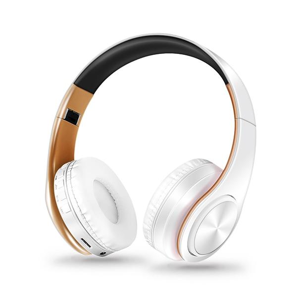 Mega Loja dos Produtos Tecnologia branco/dourado Headset Bluetooth Sem Fio Estéreo