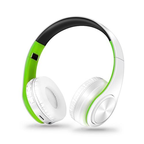 Mega Loja dos Produtos Tecnologia branco/verde Headset Bluetooth Sem Fio Estéreo