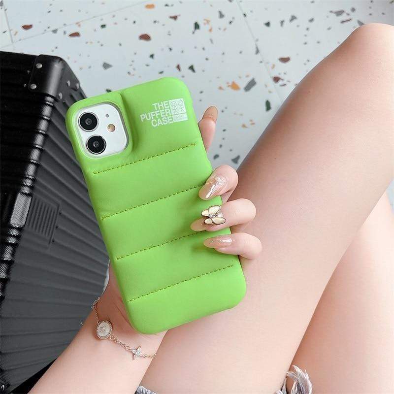 Mega Loja dos Produtos Tecnologia iPhone 7/8/SE / Verde Capa para iPhone Almofadada Puffer Case