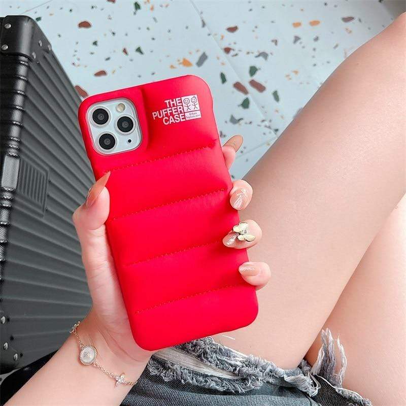 Mega Loja dos Produtos Tecnologia iPhone 7/8/SE / Vermelho Capa para iPhone Almofadada Puffer Case