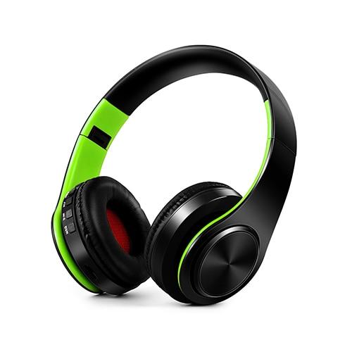 Mega Loja dos Produtos Tecnologia preto/verde Headset Bluetooth Sem Fio Estéreo