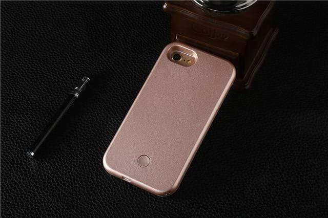 Mega Loja dos Produtos Tecnologia Rose Gold / iPhone 7 8 Capinha para iPhone com LED para Selfies