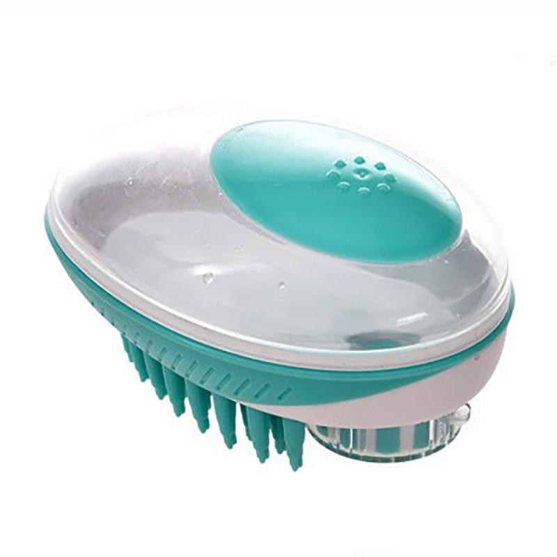 Mega Loja dos Produtos Verde Escova de Banho para Pets com Recipiente para Shampoo/Sabão