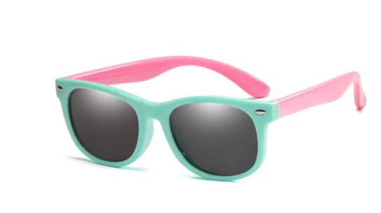 Mega Loja dos Produtos Verde/Rosa Óculos de Sol Infantil Maleável Lentes Polarizadas