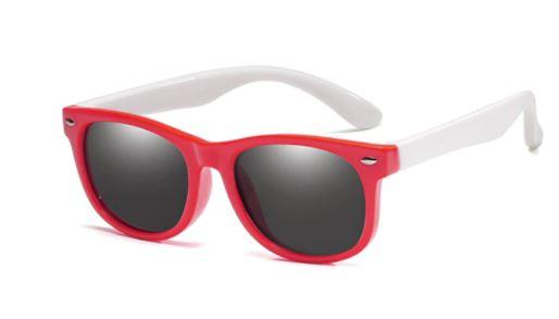 Mega Loja dos Produtos Vermelho/Branco Óculos de Sol Infantil Maleável Lentes Polarizadas